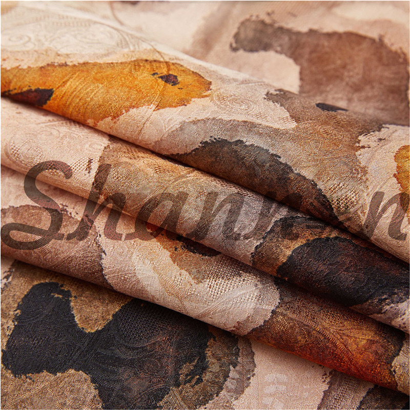 100% mătase naturală de dud 19 mm jacquard Chinoiserie Silk Fabric